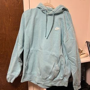 light blue nike hoodie size large